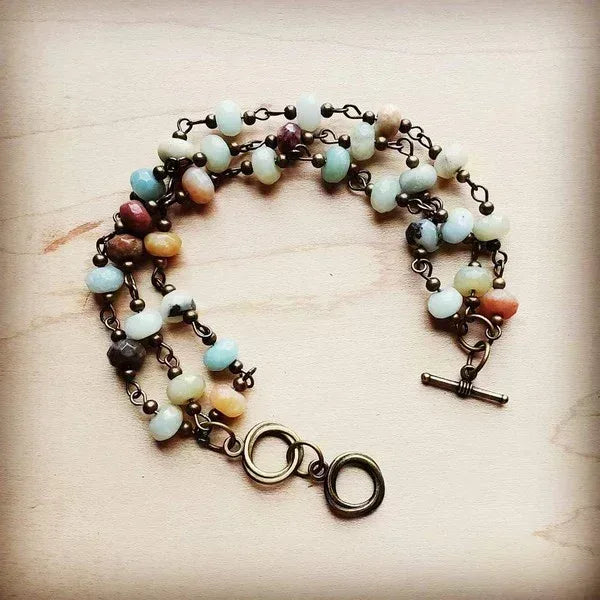Amazonite Triple Strand Bracelet - Western Grace Collective