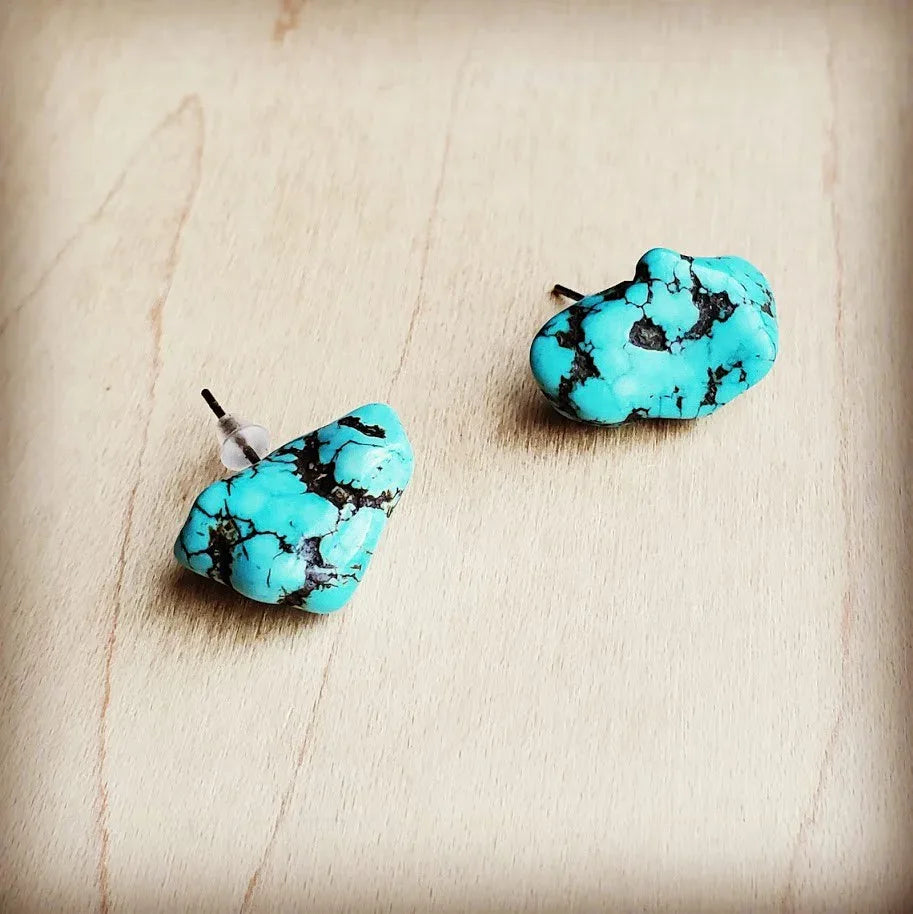 BlueTurquoise Stud Earrings - Western Grace Collective