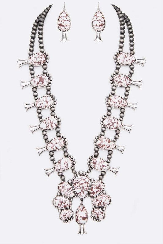 Squash Blossom Statement Western Necklace Set