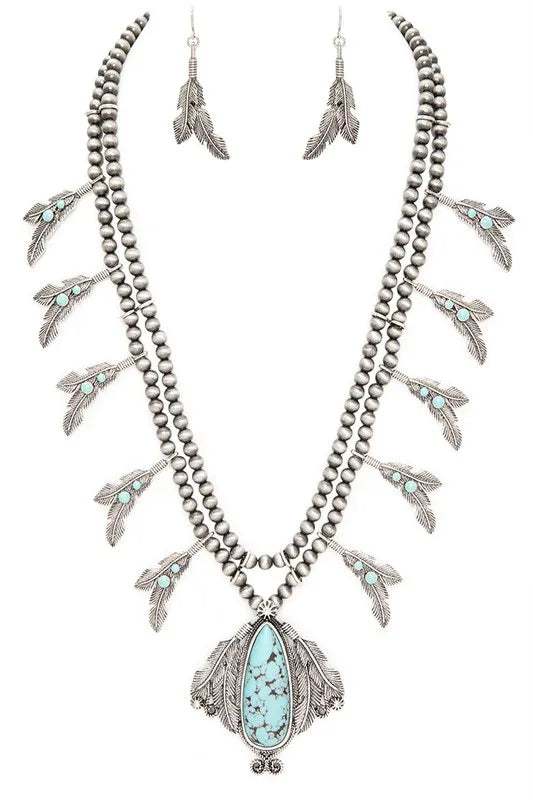 Western Squash Blossom Statement Necklace Set - Western Grace Collective