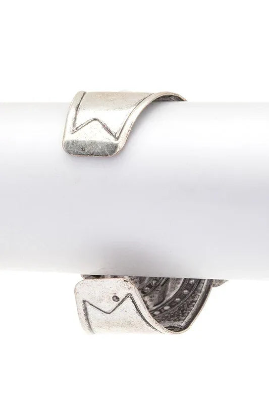 Engraved Chief Brass Western Bangle - Western Grace Collective
