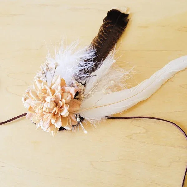 Boho Western Wedding Floral Hat Band Only Blush - Western Grace Collective