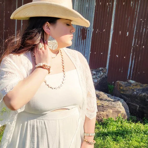 Woven Aqua Terra Beaded Bracelet - Western Grace Collective