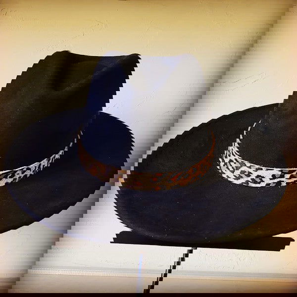 Bornea Leopard Suede Leather Hat Band Only - Western Grace Collective
