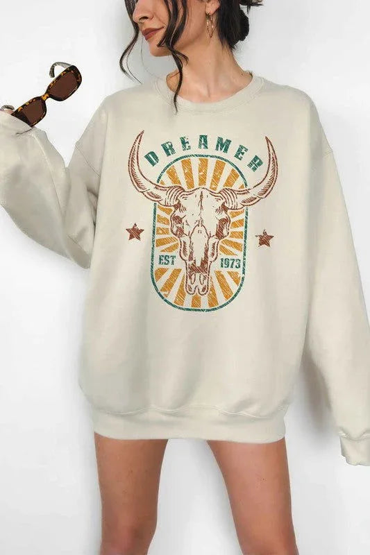 DREAMER WESTERN WILD WEST OVERSIZED SWEATSHIRT - Western Grace Collective