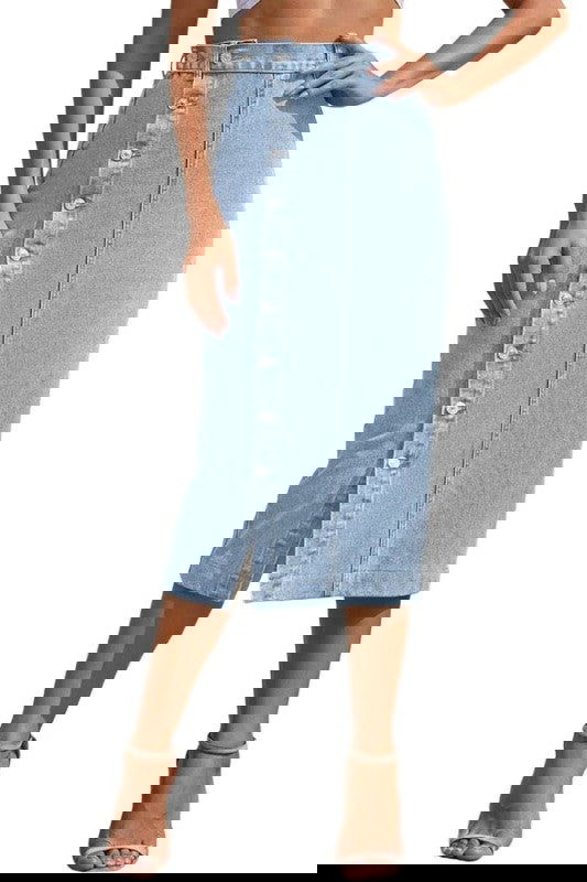 Denim midi skirt - Western Grace Collective