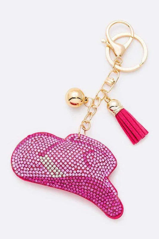Pink Cowgirl Hat Stone Pillow Key Chain - Western Grace Collective