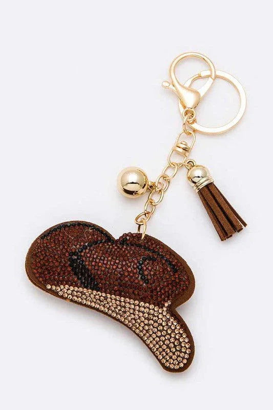 Rhinestone Cowboy Hat Pillow Key Chain - Western Grace Collective