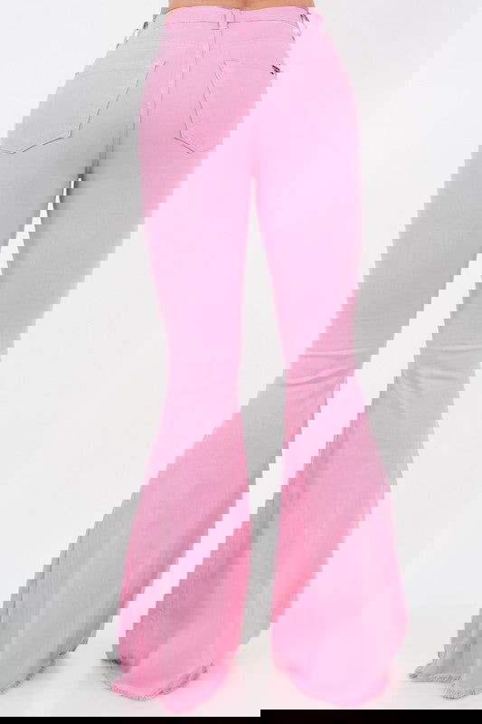 Rodeo Bell Bottom Jean in Pink- Inseam 32" - Western Grace Collective