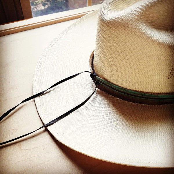 Turquoise Navajo Embossed Leather Hat Band - Western Grace Collective