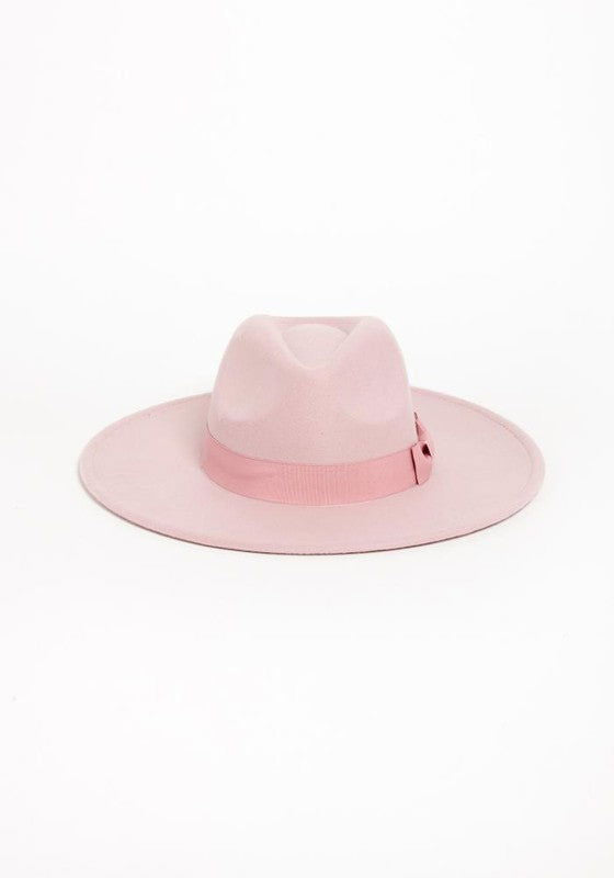 WIDE BRIM RIBBON FEDROA HAT - Western Grace Collective
