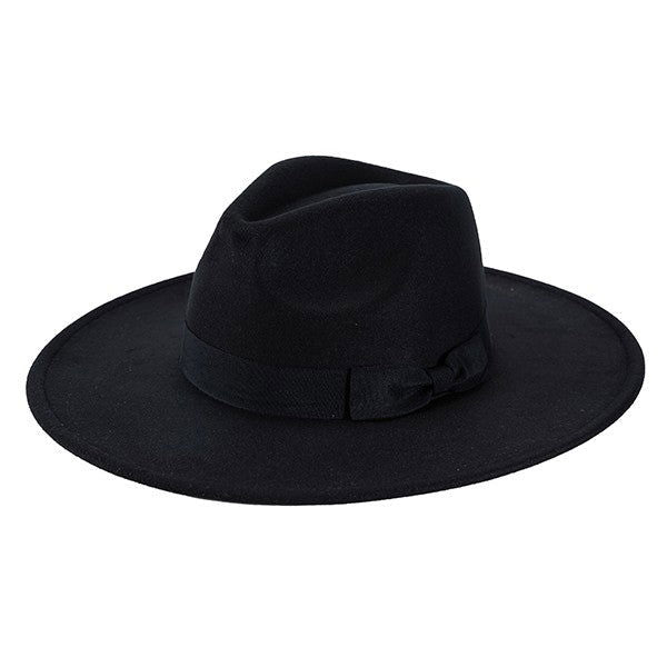 WIDE BRIM RIBBON FEDROA HAT - Western Grace Collective