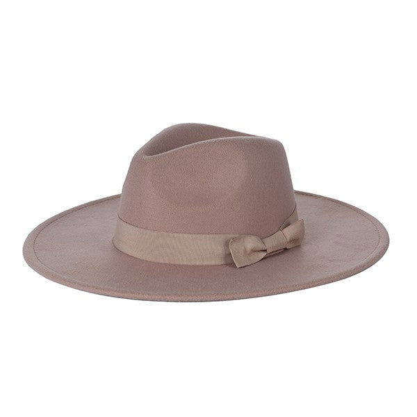 WIDE BRIM RIBBON FEDROA HAT - Western Grace Collective