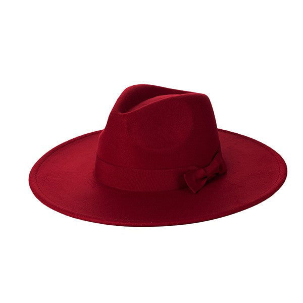 WIDE BRIM RIBBON FEDROA HAT - Western Grace Collective