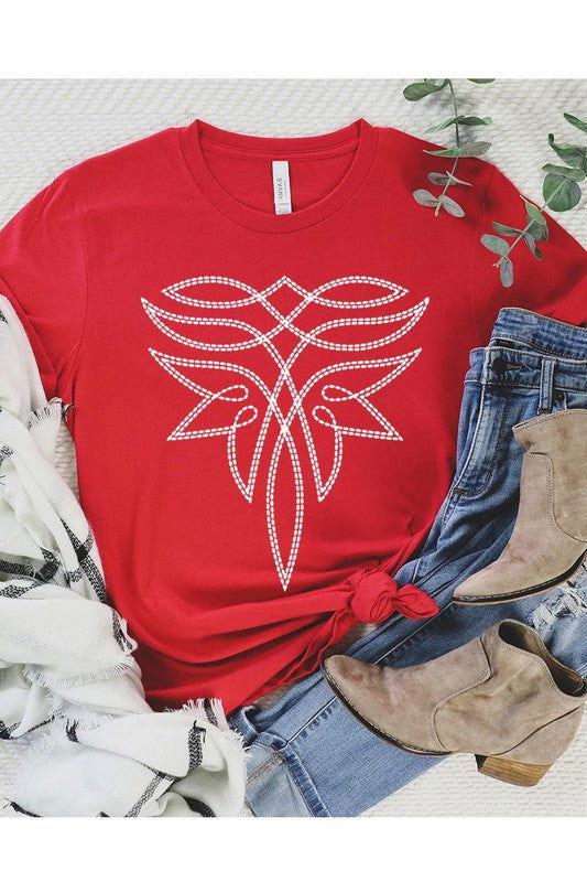 Western Boot Stitch Graphic T Shirts - Western Grace Collective