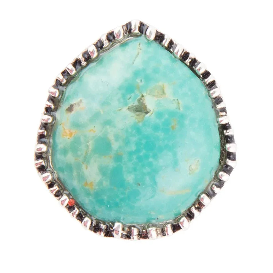 Intricate Green Turquoise and Sterling Silver Ring - Western Grace Collective