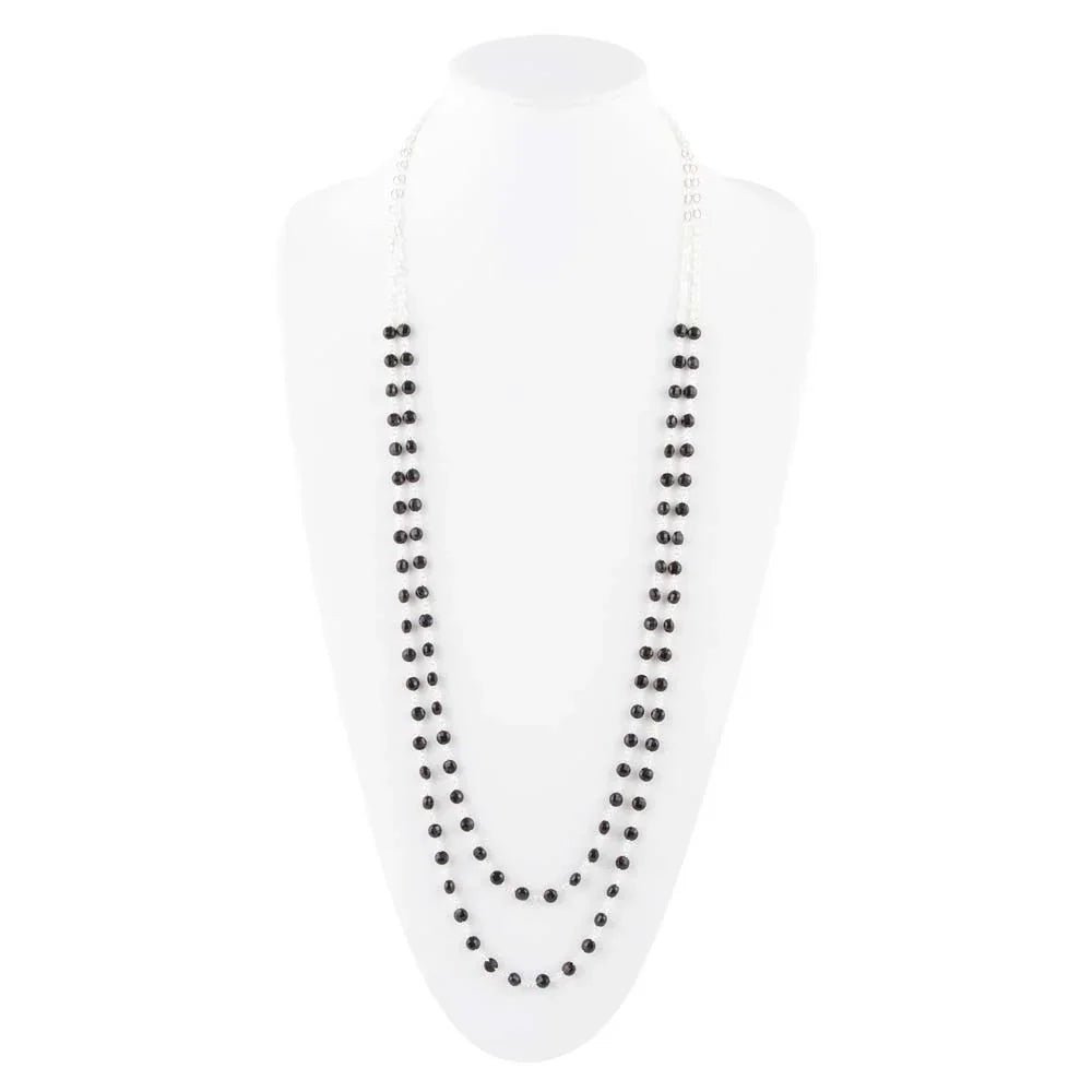 Two Row Onyx and Sterling Silver Necklace - Western Grace Collective