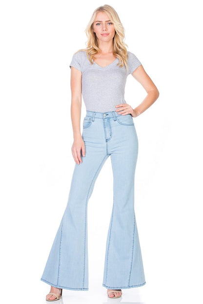 High Waist Denim flare Wide Leg bell bottom jeans