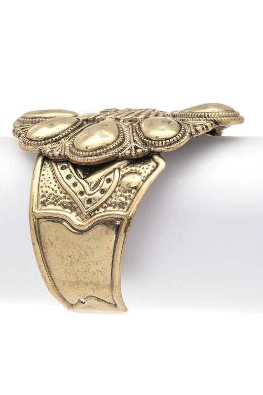 Engraved Chief Brass Western Bangle