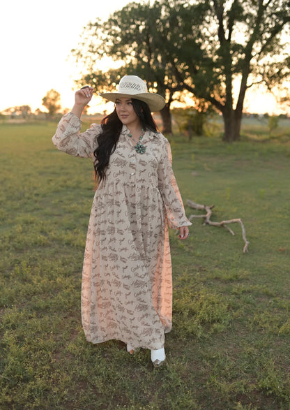 Lasso Chiffon Prairie Dress