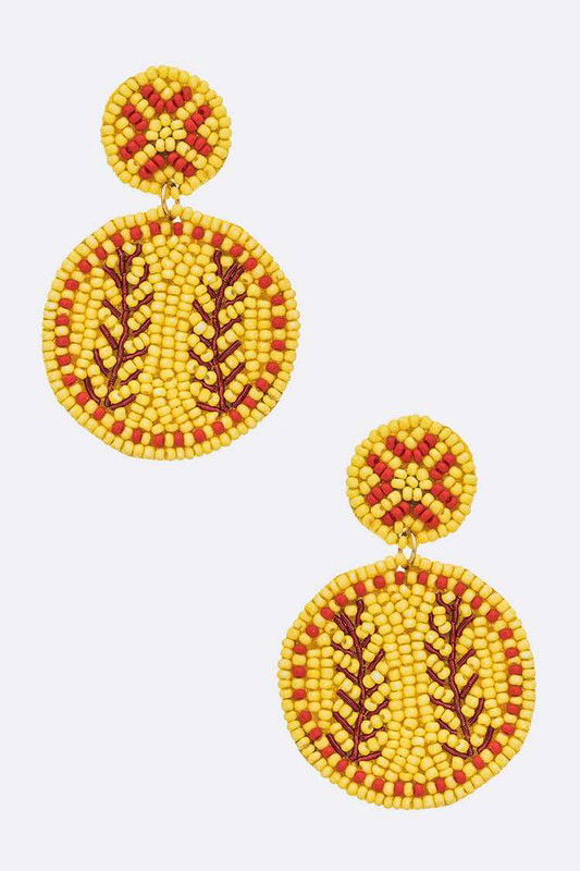 Beaded Softball Iconic Earrings - Western Grace Collective