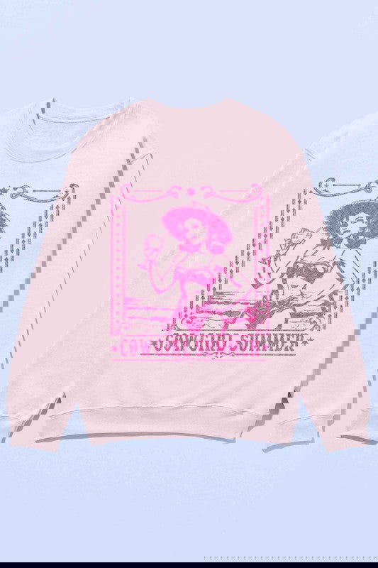 COWGIRL SUMMER WESTERN OVERSIZED SWEATSHIRT - Western Grace Collective