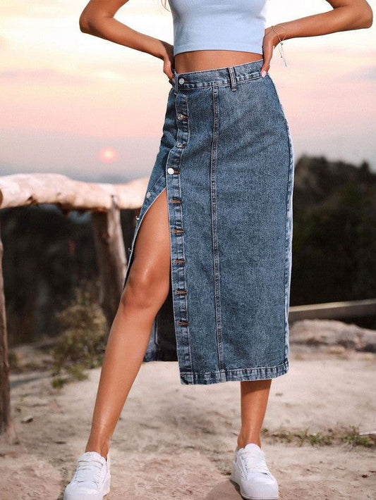 Denim midi skirt - Western Grace Collective