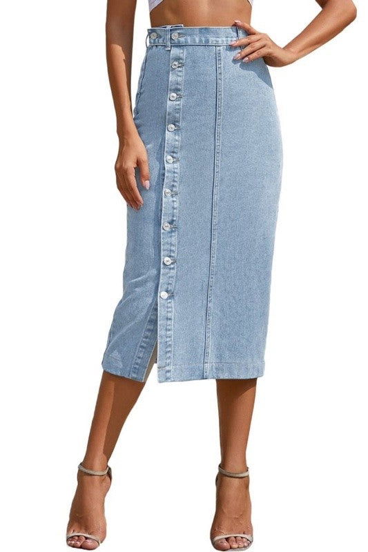 Denim midi skirt - Western Grace Collective