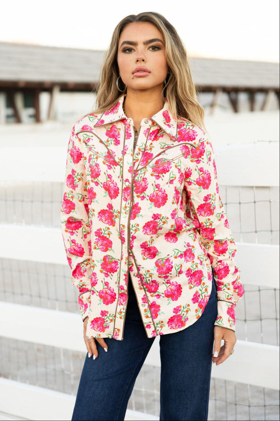 Wild Rose Button Up