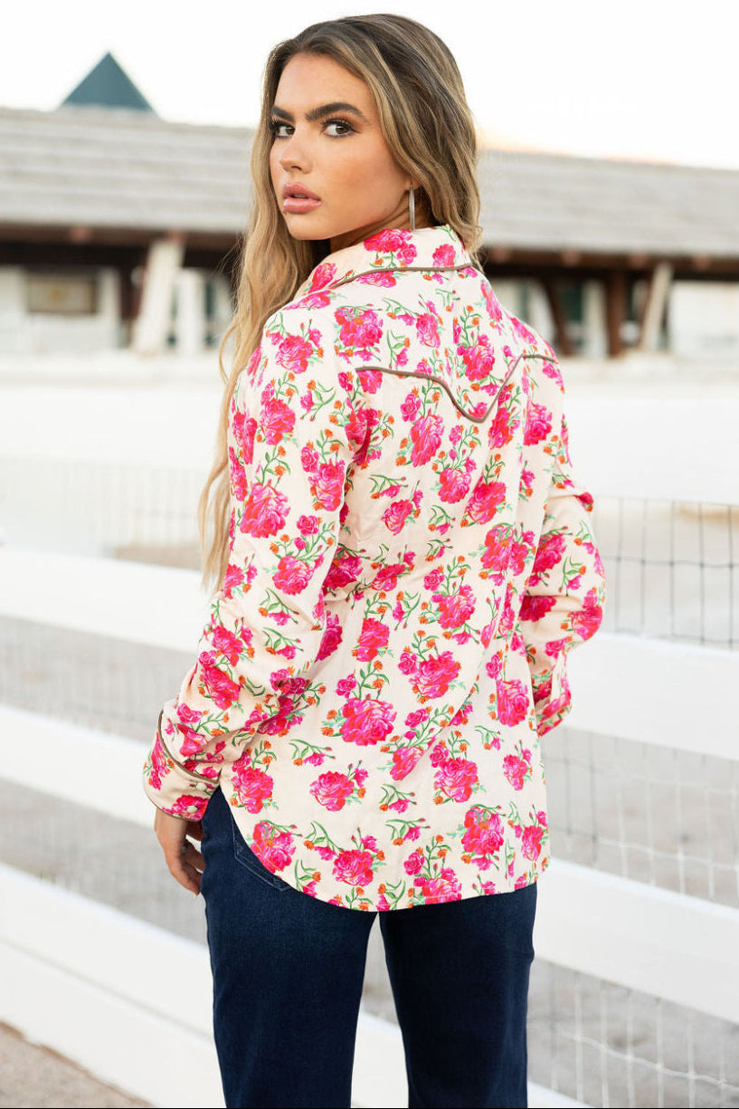 Wild Rose Button Up