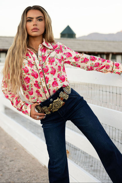 Wild Rose Button Up