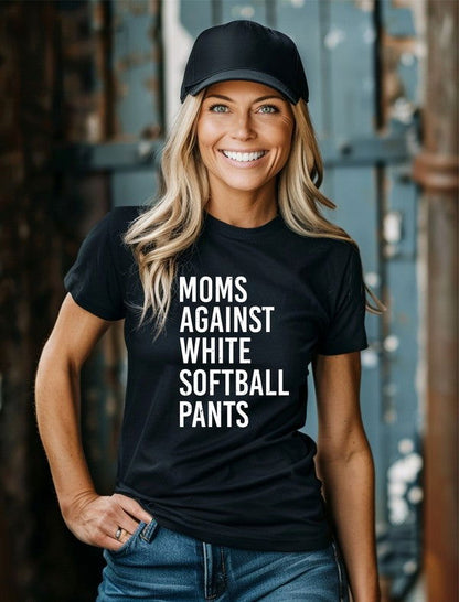 Moms Against White Softball Pants Boutique Tee - Western Grace Collective