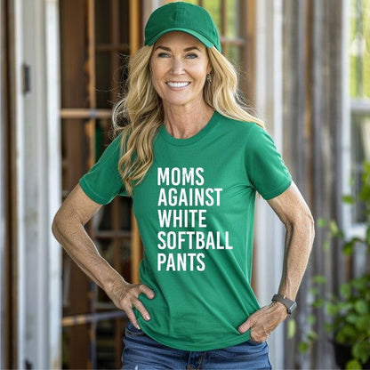 Moms Against White Softball Pants Boutique Tee - Western Grace Collective