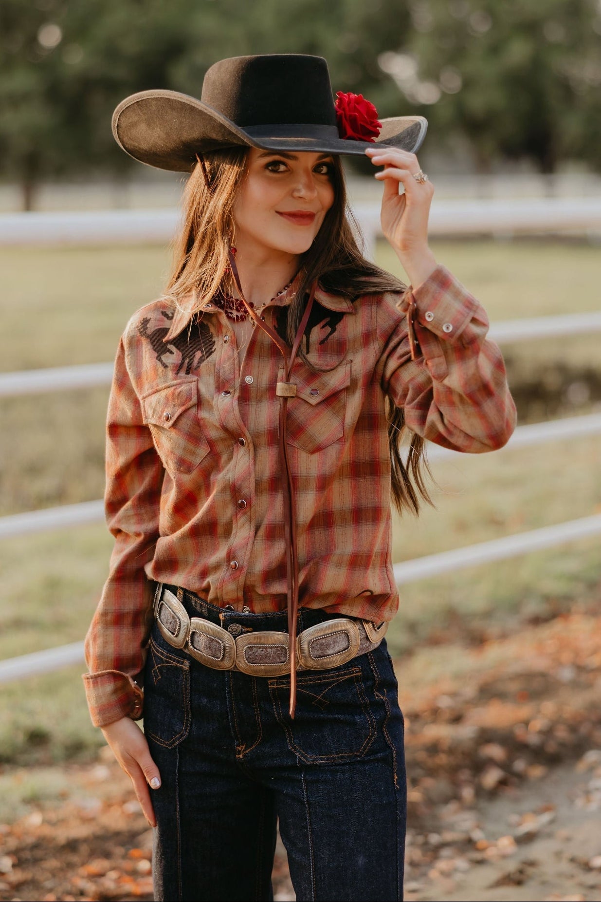 Pretty Plaid Cowboy Button Up