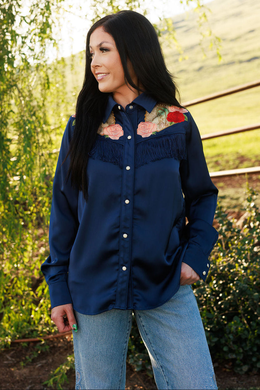 Dark Navy Button Up