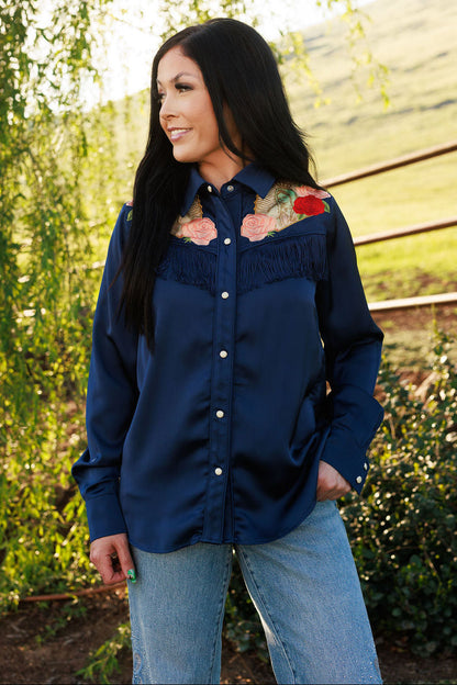 Dark Navy Button Up