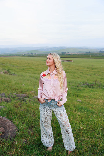 Pale Pink Button Up