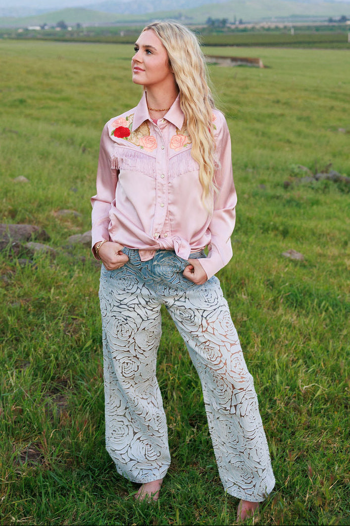 Pale Pink Button Up