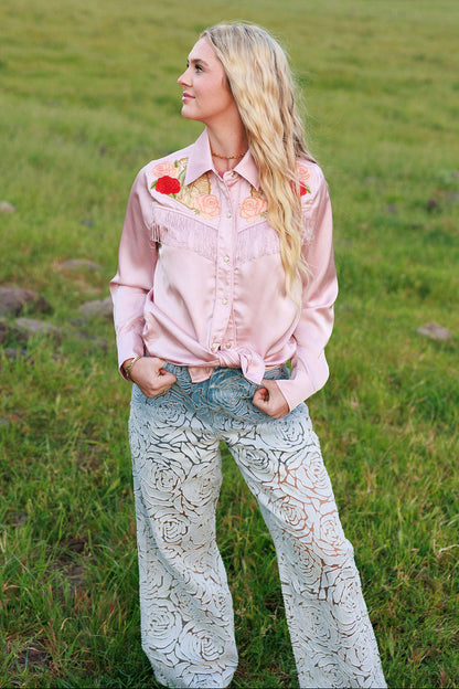 Pale Pink Button Up