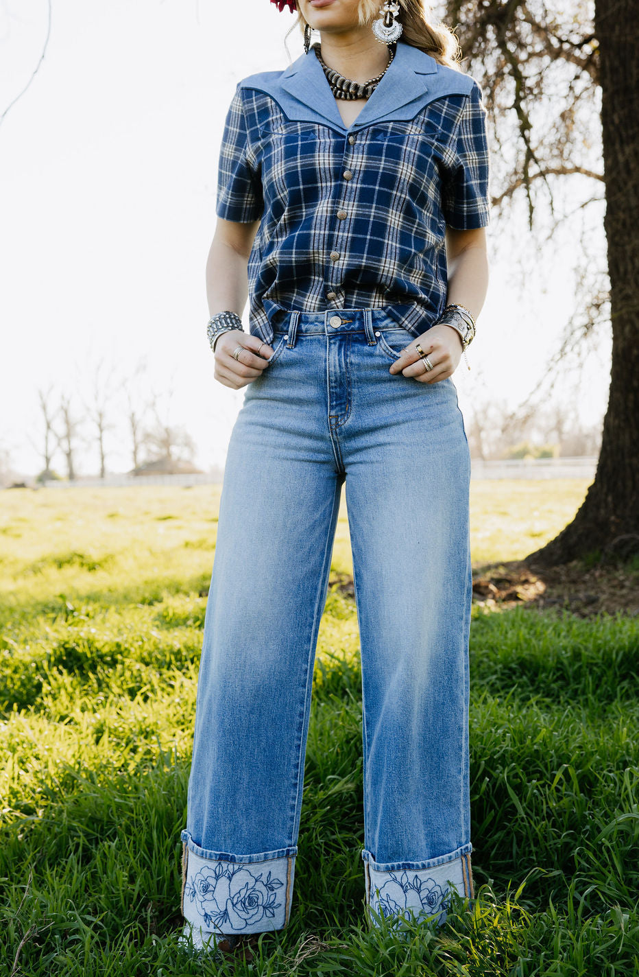 Rowdy Rose Cuff Jeans