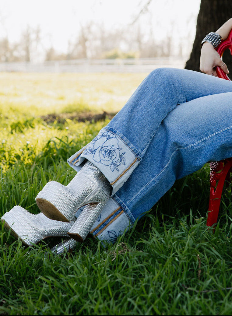 Rowdy Rose Cuff Jeans