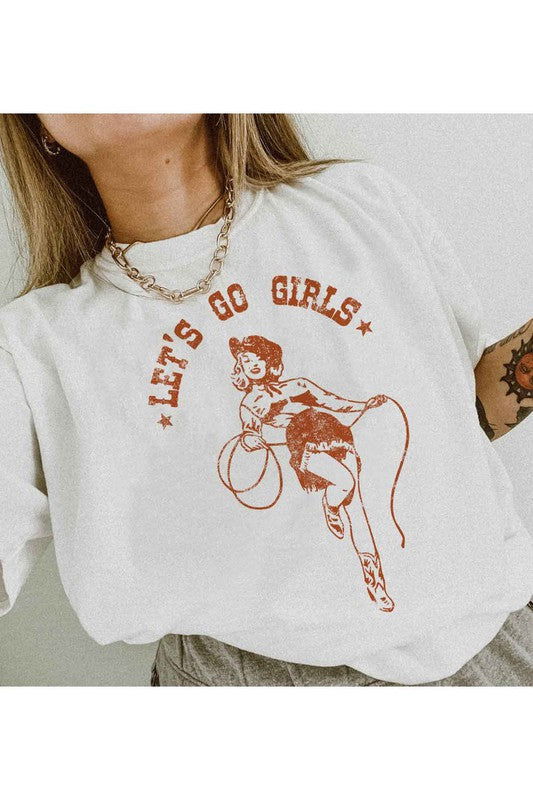 LETS GO GIRLS OVERSIZED GRAPHIC TEE / T-SHIRT - Western Grace Collective