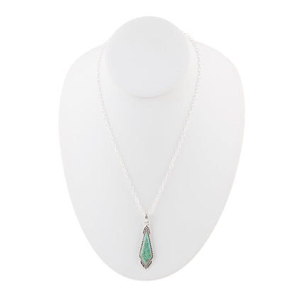 Anemone Long Diamond Turquoise and Sterling Silver Necklace