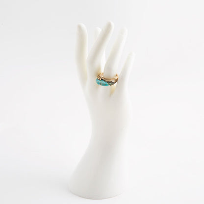 Blue Turquoise Line Golden Ring