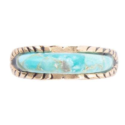 Blue Turquoise Line Golden Ring