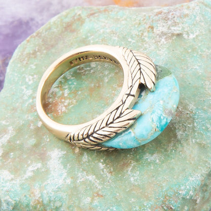 Blue Turquoise Line Golden Ring