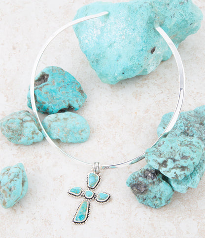 Cross Pendant and Sterling Silver Necklace