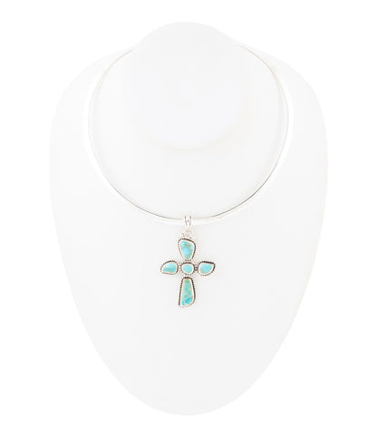Cross Pendant and Sterling Silver Necklace