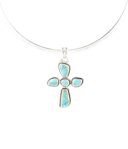Cross Pendant and Sterling Silver Necklace