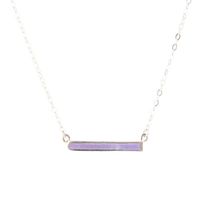 Dainty Amethyst Bar Necklace